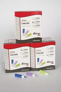 Pro Advantage P929025 Safety Lancet, 25G, Low Flow, 1.5 mm Depth, Purple (Pack of 200)