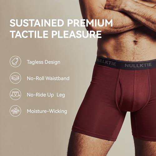 Nullktie Ultra Soft Boxer Briefs with Fly, Viscose Made from Bamboo Men's Underwear, Breathable Moisture Wicking No Ride Up — view 4