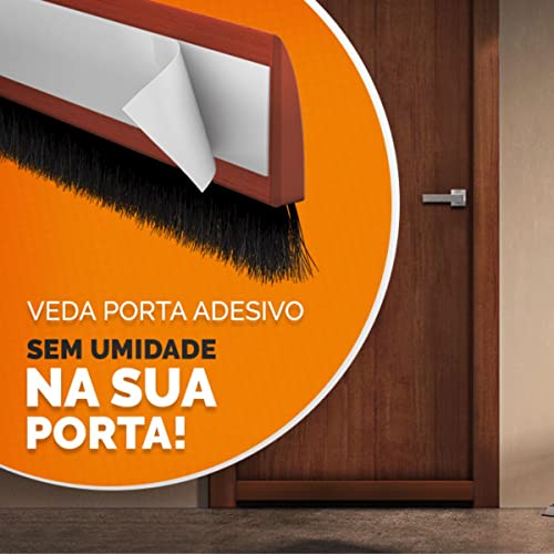 Veda Porta Adesivo - Escova - Madeira Clara 100 Cm - Comfort Door