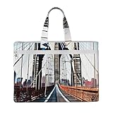 Plusieurs scènes : le sac fourre-tout Brooklyn Bridge avec fermeture éclair convient aux deux sexes et est idéal pour diverses activités, y compris l'apprentissage, les voyages, les entreprises et les trajets quotidiens. C'est un article polyvalent pour différentes occasions.