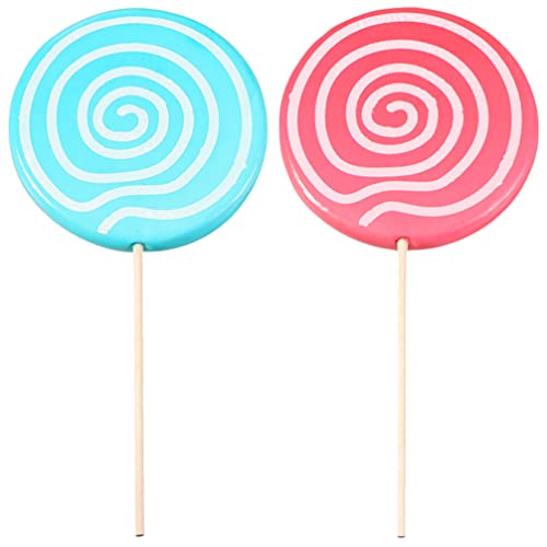Gatuida 2pcs Lollipop Prop, 13 x 5.5 Inches Large Candy Ornament, Foam Fake Lollipop Decorations for Festive Party, Wedding, Birthday, Photo Props