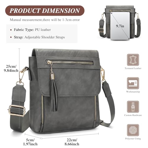 Image of UBAYMAX Leather Crossbody Purses for Women, Trendy Vegan Crossbody Bags Hobo Purses Bag Shoulder With Adjustable Guitar Strap