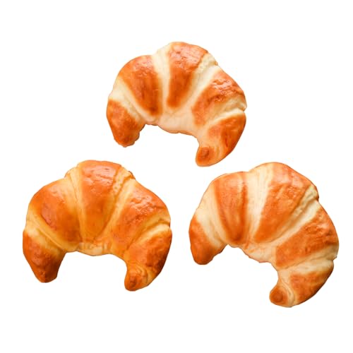 Generisch Künstliche Toast-Scheiben, Deko Brot, 2 Stück, Lebensmittel Modell (3er-Croissant)