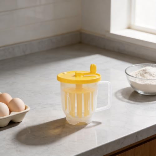 Hand Crank Egg Mixer Manual Food Beater for Baking Dough Milk Froth - Easy Clean Gadget ABS Material 13cm - Image 2