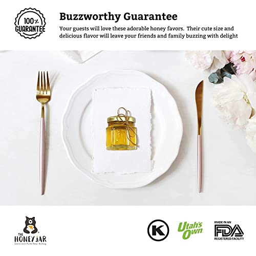 The Honey Jar Bee-Luxe Event, Bridal Shower, Or Wedding Favors - 2Oz Hexagon Jar Of Pure Honey With Wooden Honey Dipper Bee Charms Jute Tags- Customizable Diy Party Favors (Set Of 20) #TOP7