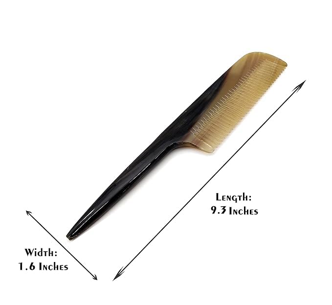 Image of SOFIYA CRAFT Ox Horn Comb Handmade Anti Static Natural Fine Horn Comb With smooth Handle- Professional Detangling Massage Fine tooth Comb A Great Gift - (9 inch) (9.3 - INCH)