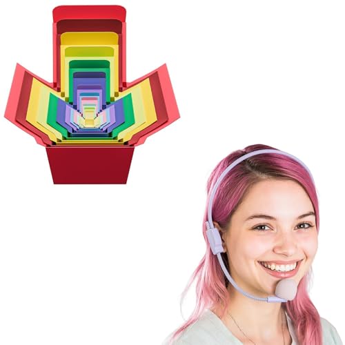 Jsuslife Prank Gift Box and Fake Headset, Rockstar Costume Cosplay Accessories Nesting Boxes Prank Package Set for Birthday Anniversaries Christmas Valentine’s Day Funny Gag Gifts for Adults