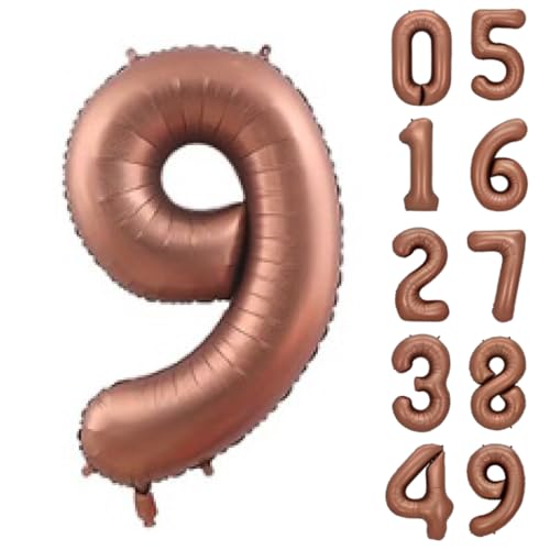 Diva 数字バルーン ビッグ約90cm バルーン 風船 大きい 巨大 数字 ビッグバルーン 大きい風船 飾り付け 誕生日 記念日 イベント 内祝い くすみ (9 チョコ)