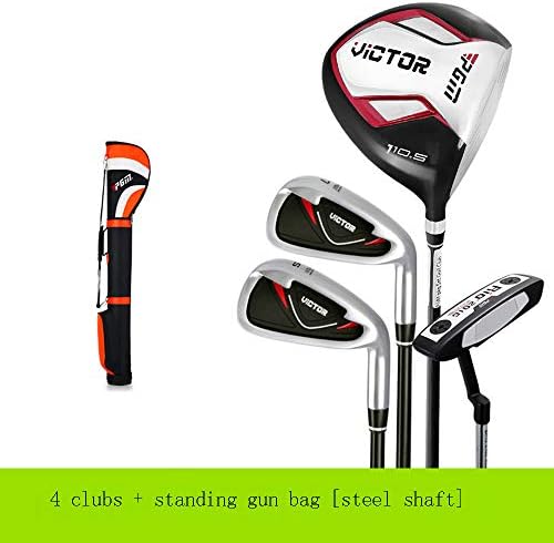 Mhwlai Golf Set, Men’s Golf Club 4 Clubs & Balls Beginner Golf Club (Black Red)