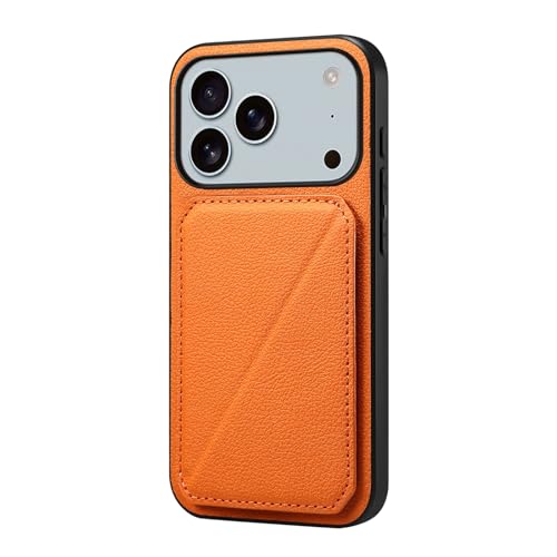 Étui iPhone 17 Pro coque de protection fine orange en cuir