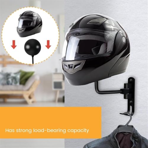 Support Mural Casque Moto Métal Pivotant Support de Fixation Murale