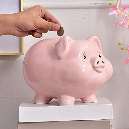 Piggy Bank For Adults,Girls,Ceramics Pink Pig,Alcancias De Dinero Para Adultos Niños,Saving Money Bank For Kids,Coin Counter Jar,Savings Banks,Piggy Bank For Boys,Money Jar,Cute Coin Bank,Pig World #TOP4