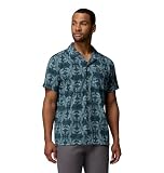 Columbia Men's Utilizer Print Camp Shirt, Everblue/Floreidoscope, X-Small