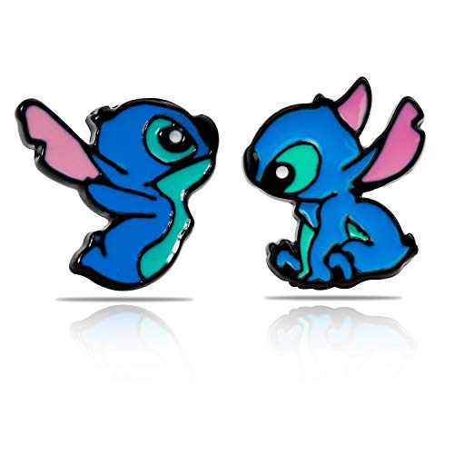 Stitch Earrings Anime Cartoon Stitch Ear Studs Ohana Means Family Stitch Lilo Jewelry Gifts For Woman Girl (Er-Stitch A) #TOP16