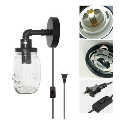 Lámpara de pared E27 para pasillo con interruptor estilo minimalista interior 3