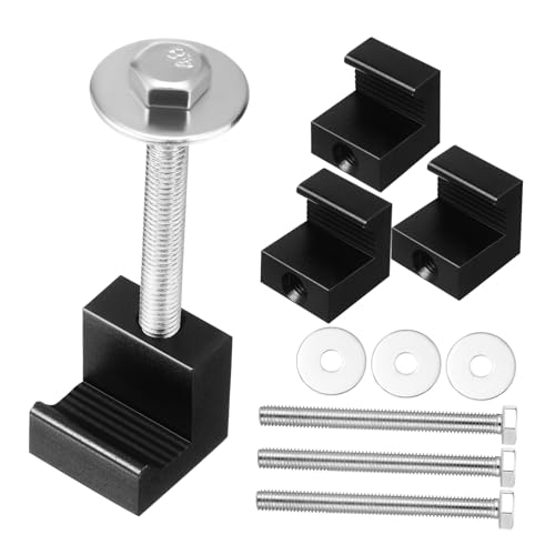 ULTECHNOVO 4pcs Aluminum Tool Box Clamps Truck Toolbox Mounting Kit Box Anchor for Truck Bed j Bolt Clamps