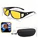 SAYUANVA Night Driving Glasses for Men and Women, Polarized HD Yellow Lens Anti-Glare Eyewear with Storage Case, Wraparound Design for Driving, Cycling, Fishing