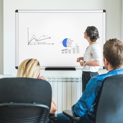 VIZ-PRO Tableau Blanc Magnétique Effaçable à Sec, 120 x 90 cm, Lot de 2 – vue 8