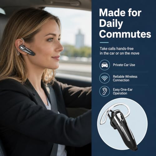 Auricular Bluetooth Mono Inalámbrico Blanco con Micrófono miniatura 3