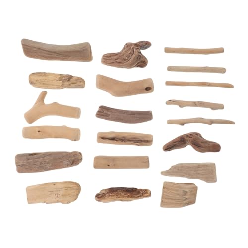 DIYEAH 20pcs Rustic Driftwood Blocks for Aquarium Decor Natural for Crafting Projects Unique Decorative Wood for Home and