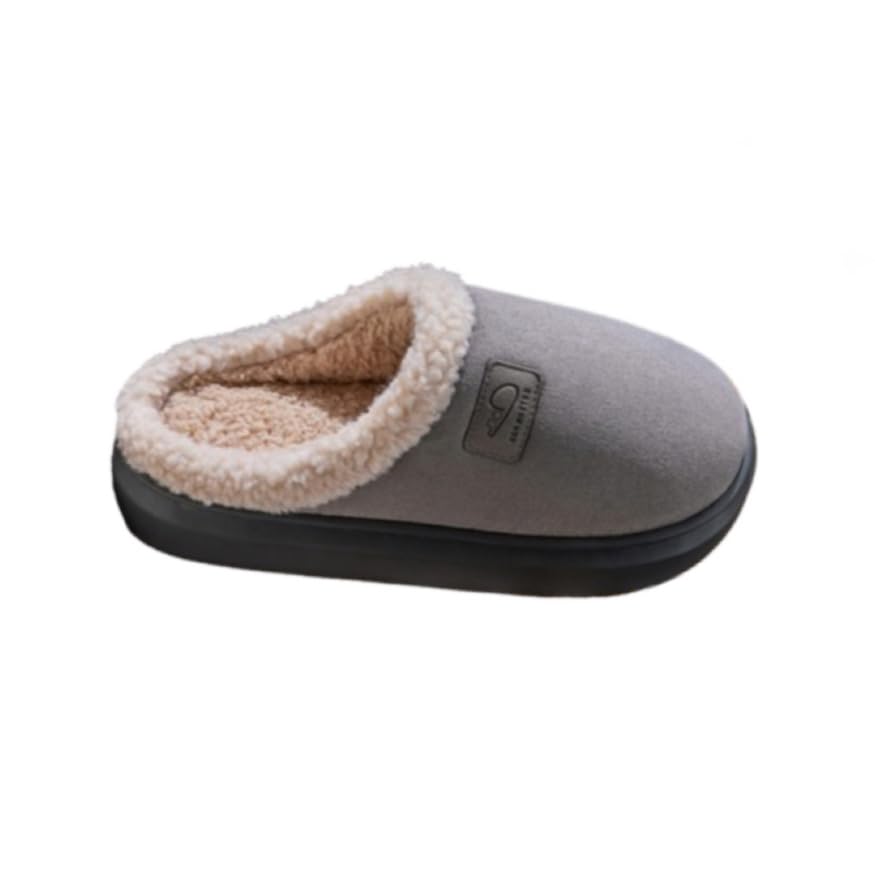 Suede Men's and Women's Slippers, 4cm Heel, Anti-Slip Memory Foam Insulated Insole2