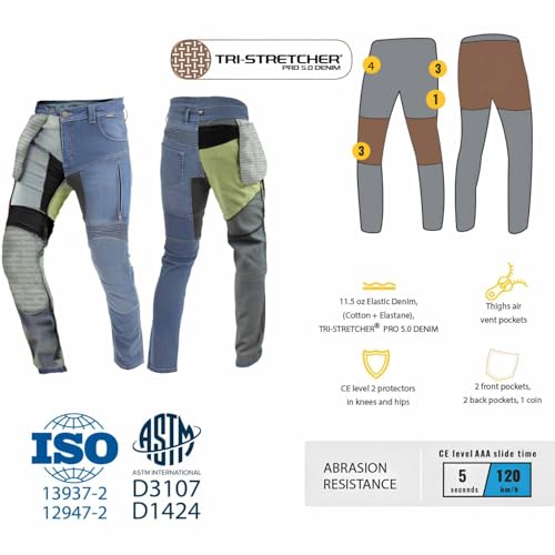 Trilobite Parado Doublelayer Ladies Motorcycle Jeans, Black, Size 26 32 For Women - 2
