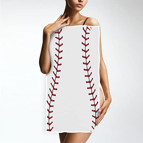 Zoeo Hand Towel Sets White Baseball String Dish Towels Cotton Face Towel Bath Decor Set For Girls 30X15 Inch Gym Yoga Beach Towels #TOP3