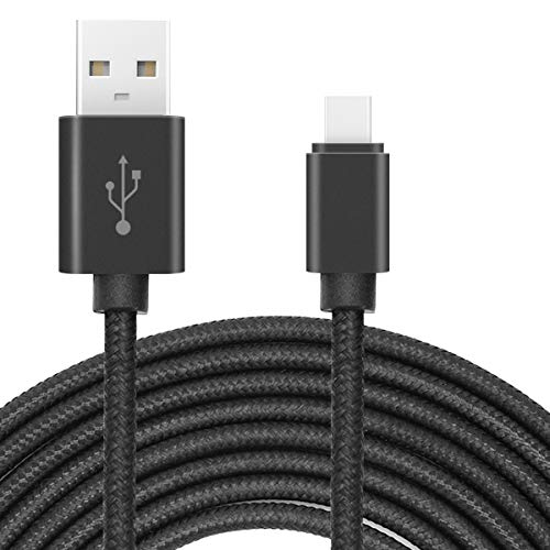 USB Type C Cable 10ft 3m, CC-Show Nylon Braided Fast Charger USB 2.0 High Speed Data Sync Cord for Samsung Galaxy Note 8 S8+,Pixel,Nexus,Nintendo Switch,MacBook, and More with Type C Port (Black)