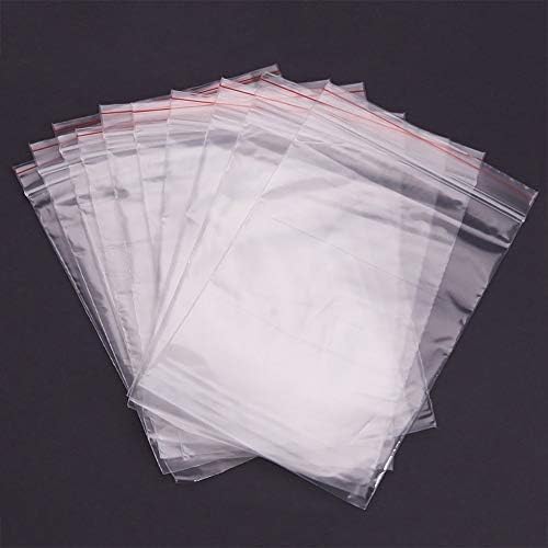 PandaHall Elite 100pcs Clear Resealable Zipper Bags, 15x10cm Clear Grip Seal Bags Zip Lock Bags Seal Top Bag Punch Reclosable Storage Bags for Earrings Jewellery Packaging, 5.9x3.9inch