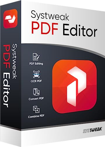 Systweak PDF Editor - Convert, Edit, Merge, E-Sign, Protect PDFs & More | 1 PC, 1 Year | (License Key Via Postal Service - No CD)