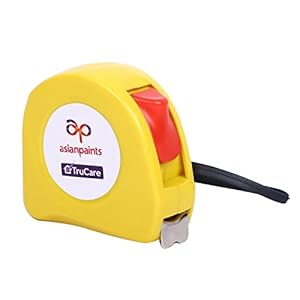 Asian Paints TruCare Carbon Steel Measuring Tape Strip | With Thumb Lock and Belt Clip (3m, White)