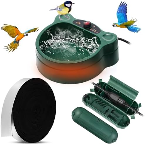 60oz/1.8l Heated Bird Bath for Outside Winter, Thermostatically C...