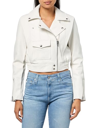 [BLANKNYC] Womens Luxury Clothing Vegan Leather Moto Jacket with Zipper and Pocket Detail, Comfortable & Stylish Coat, All Time High, Small