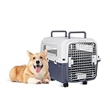 ZENY ペットキャリー 大型犬 クレート 犬 キャリー 大型犬 中型犬 小型犬 バリケン バリケンネル ペットクレート ハードクレート ハードキャリー ペットキャリーケース プラスチック製 車 電車 新幹線 飛行機対応 航空箱 航空輸送ボックス 取っ手付き 頑丈耐用 組立簡単 移動便利 (XLサイズ L68xW51xH52.5cm キャスター付き)