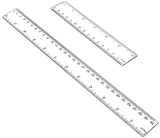 Allinone Plastic Ruler Flexible Ruler with inches and metric Measuring Tool 12"