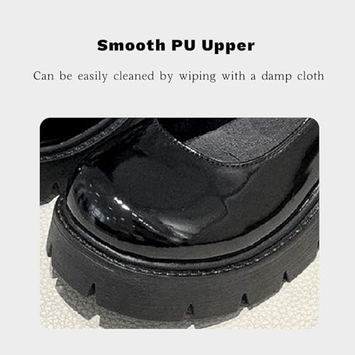 Mary Janes Shoes for Women Chunky Mary Jane Platform Low Heel Round Toe Dress Shoes Oxfords Women's Pumps3