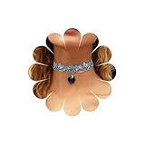 Inateannal Boho Lace Choker Necklace, Blue Sapphire Heart Pendant, Vintage Lace Flower Necklace, Women & Girls