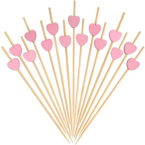 Minisland Pink Heart Cocktail Picks 100 Count
