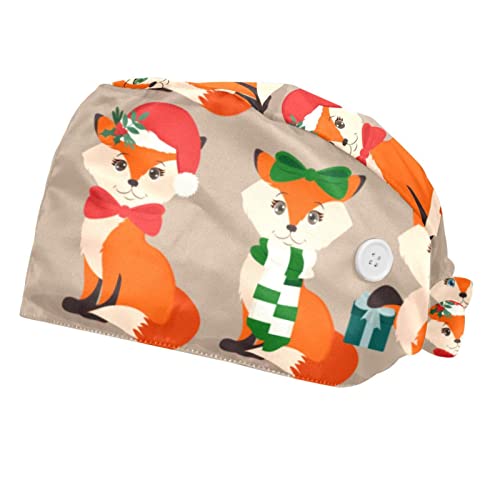 Casquettes de travail respirantes JDEZ motif renard mignon - Chapeaux bouffants mixtes