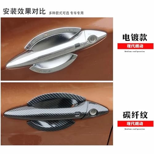 Cubierta de manija de puerta exterior en ABS estilo carbono para Hyundai Elantra 2012-2016 3