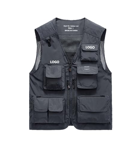 Men's Casual Lightweight Outdoor Fishing Work Safari Travel Photo Cargo Vest Jacket Multi Pockets