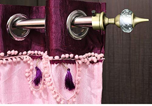 Arena Aluminium Antique Round Curtain Finials (Brass , Standard) - 6 Pieces,Eyelet 1