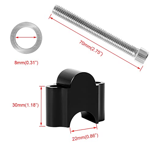 Riser guidon moto universel noir 28mm pour modification de poste de pilotage - 7