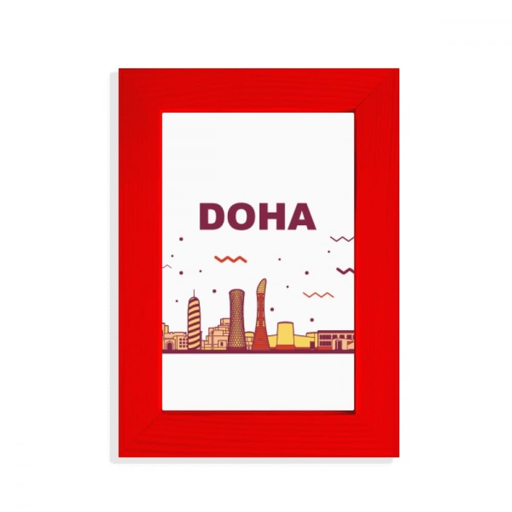 Cadre photo rouge Doha City Landmark pour décoration murale