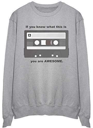 Sweatshirt K7 vintage col rond pour passionnés de musique nostalgique