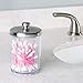 iDesign Gina Plastic Bathroom Vanity Canister with Lid for Cotton Balls, Swabs, Cosmetic Pads, Candy, 3.25