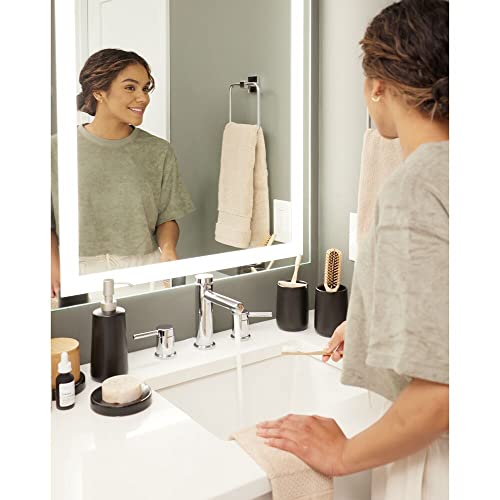 Idesign Ceramic Earth Collection Bar Soap Dish, Matte Black #TOP2