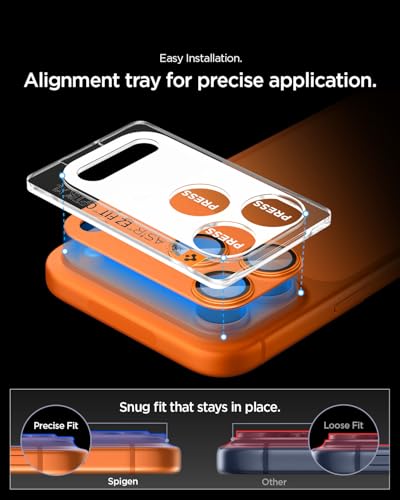 Image of Spigen Glas.tR EZ Fit Optik Pro XL Tempered Glass Camera Lens Protector for iPhone 17 Pro Max - Cosmic Orange [1 Pack]