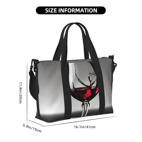 Wine Glass print Travel Duffel Bag,workout duffel bag, overnight shoulder Bag,Weekender Bag for Women Men4
