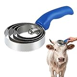 GHUAP Cepillo de Acero Inoxidable para Picazón, Peine de Curry para Pelos de Caballo, Equino Animal Cepillo de Limpieza, Peine de Acero Inoxidable para Caballos, Cepillo de Pelo de Caballo